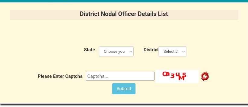 Checking District Nodal Officer Details