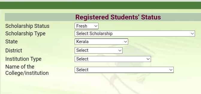 Checking Status Of Registered Students 