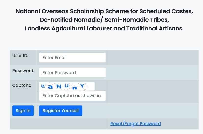 NOS National Overseas Scholarship 2024 Apply Online Scholarship Info