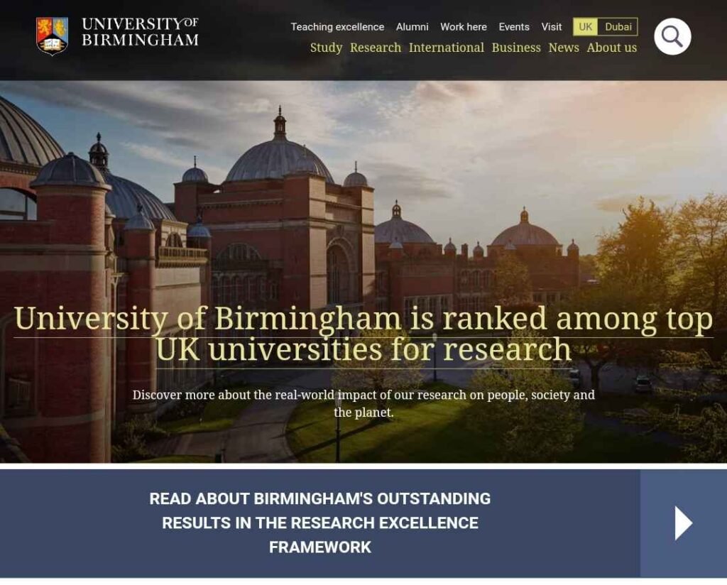 Process To Apply Online Under University of Birmingham Global Masters Scholarship 