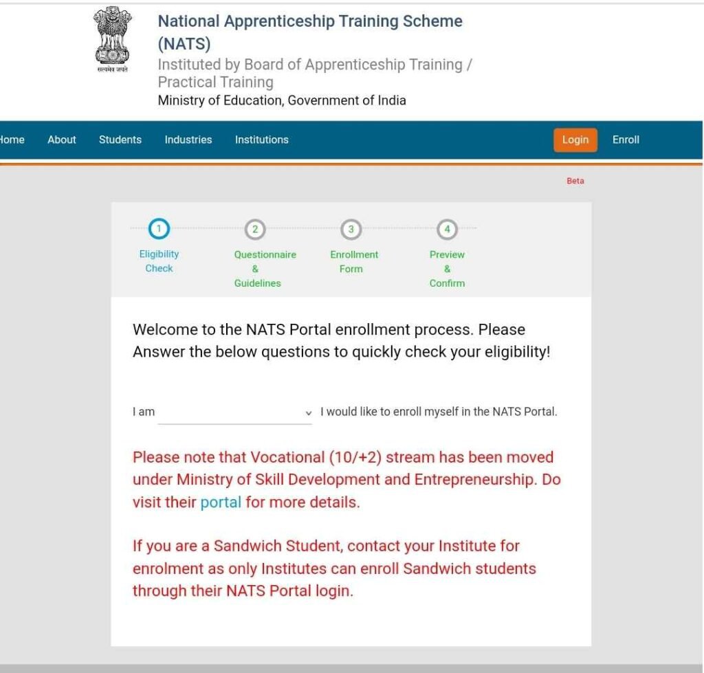 Process To Apply Online Under  National Apprenticeship Training Scheme 