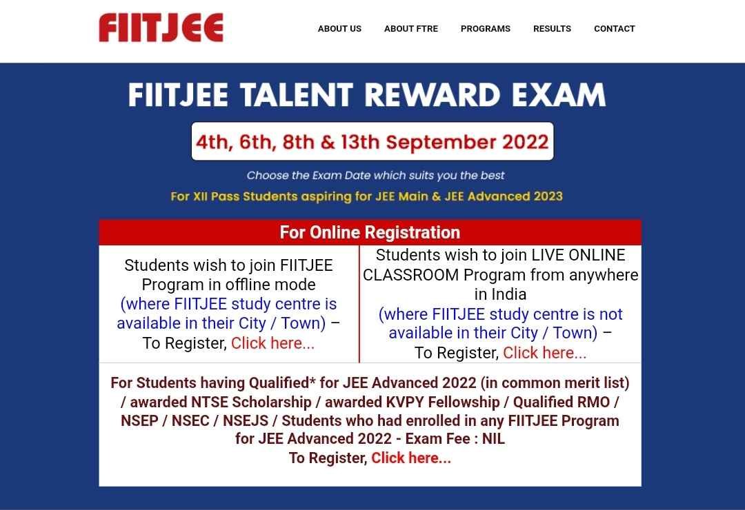 FIITJEE Talent Reward Exam 2023: Apply Online, Eligibility & All Details