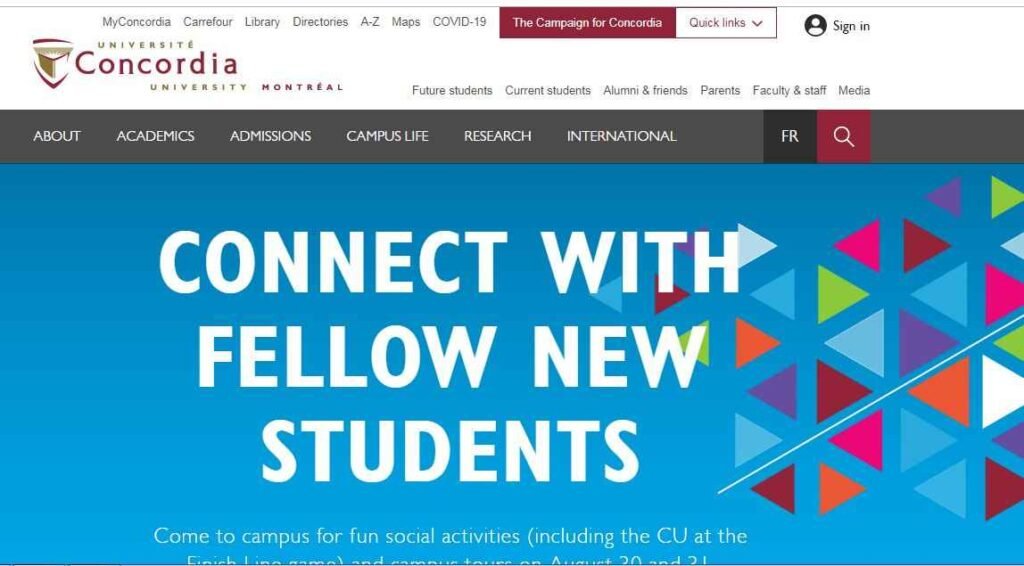 Process To Apply Online Under Concordia University Scholarships for International Students