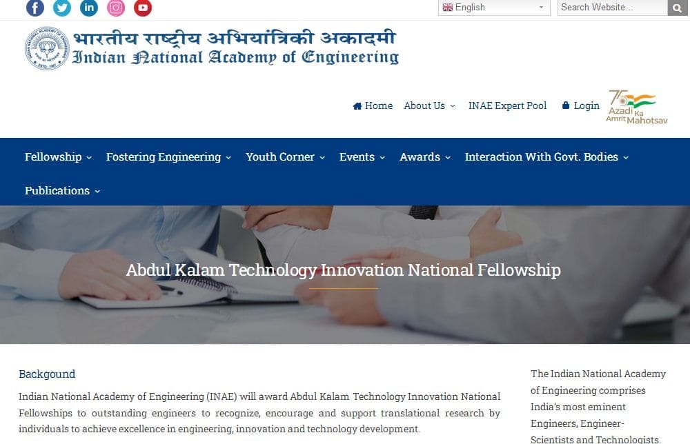 Process to Apply Online Under Abdul Kalam Technology Innovation National Fellowship