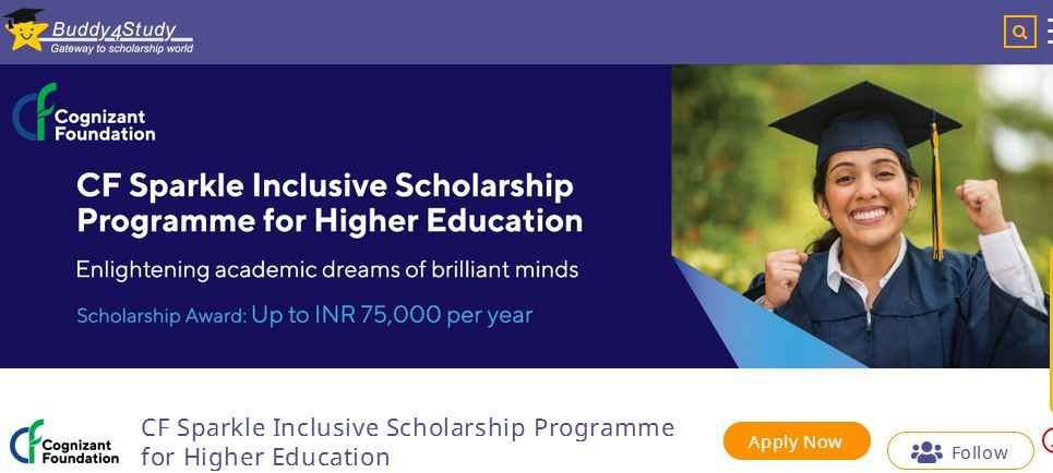 Process To Apply Online Under CF Sparkle Inclusive Scholarship