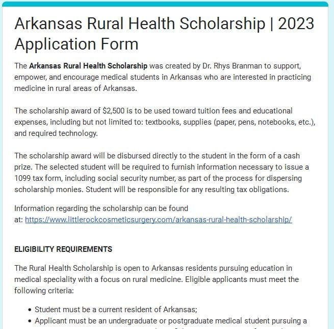 Process To Apply Online Under Arkansas Rural Health Scholarship 