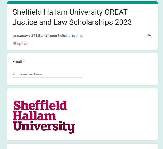 Process To Apply Online Under Sheffield Hallam University GREAT Scholarships 