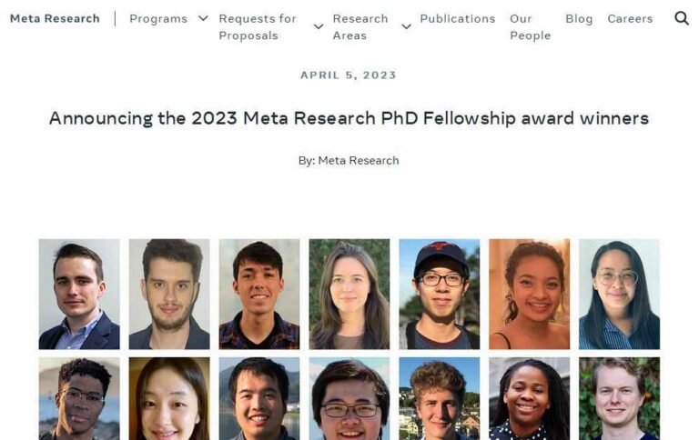 meta phd fellowship 2023 winners